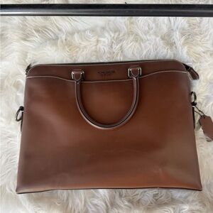Coach brown leather brief case